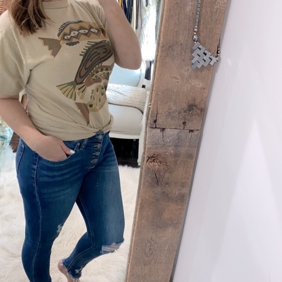 Vintage single stitch fish print T-shirt size medium - Picture 2 of 7